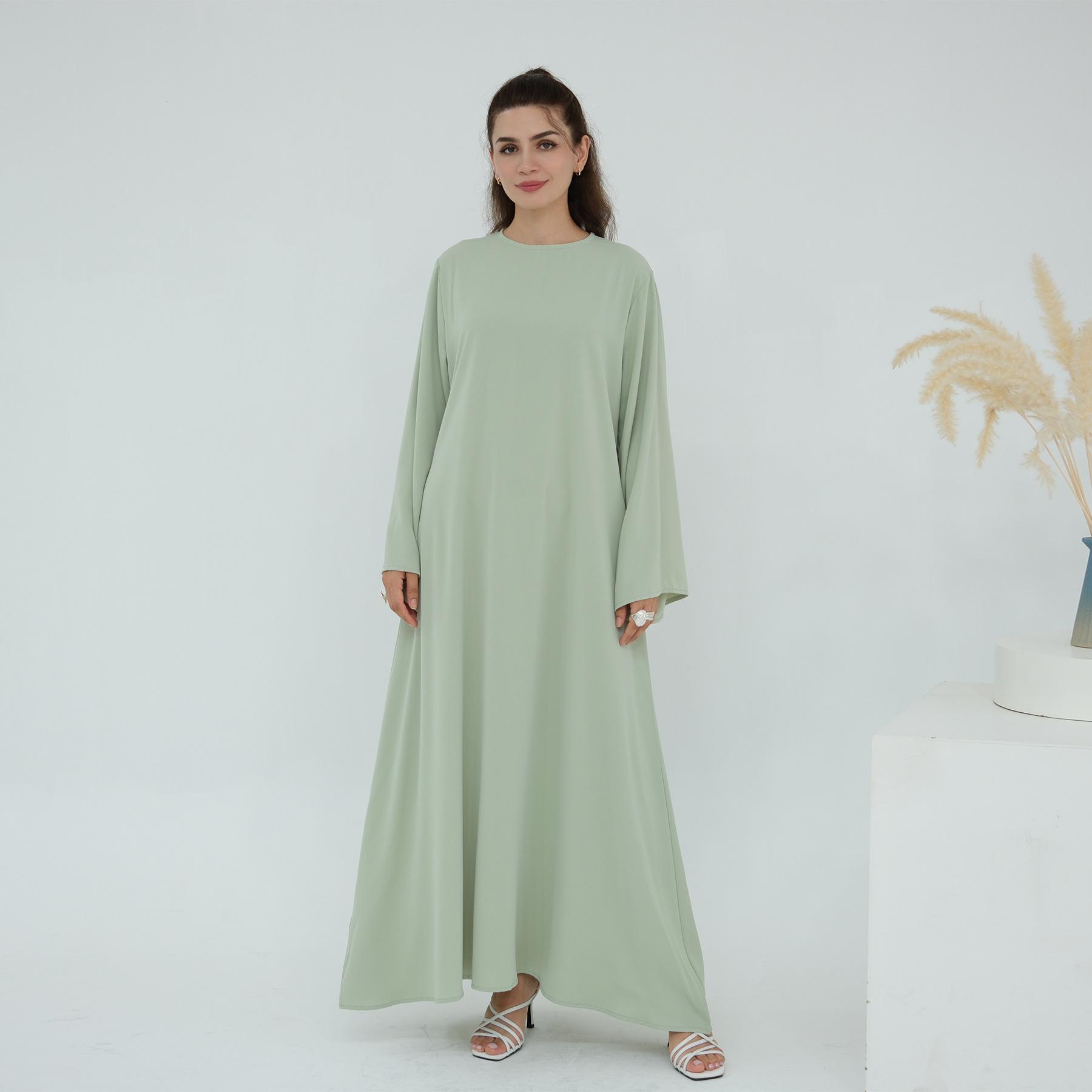Women's Solid Color Crew Neck Casual All-match Multicolor Dress