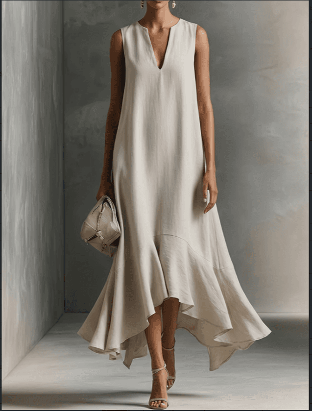 2026 Ultra Simple V-neck Sleeveless Irregular Dress