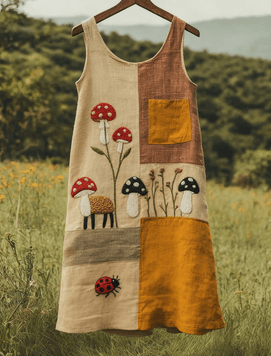 French Country Style Sleeveless Suspender Dress For Women