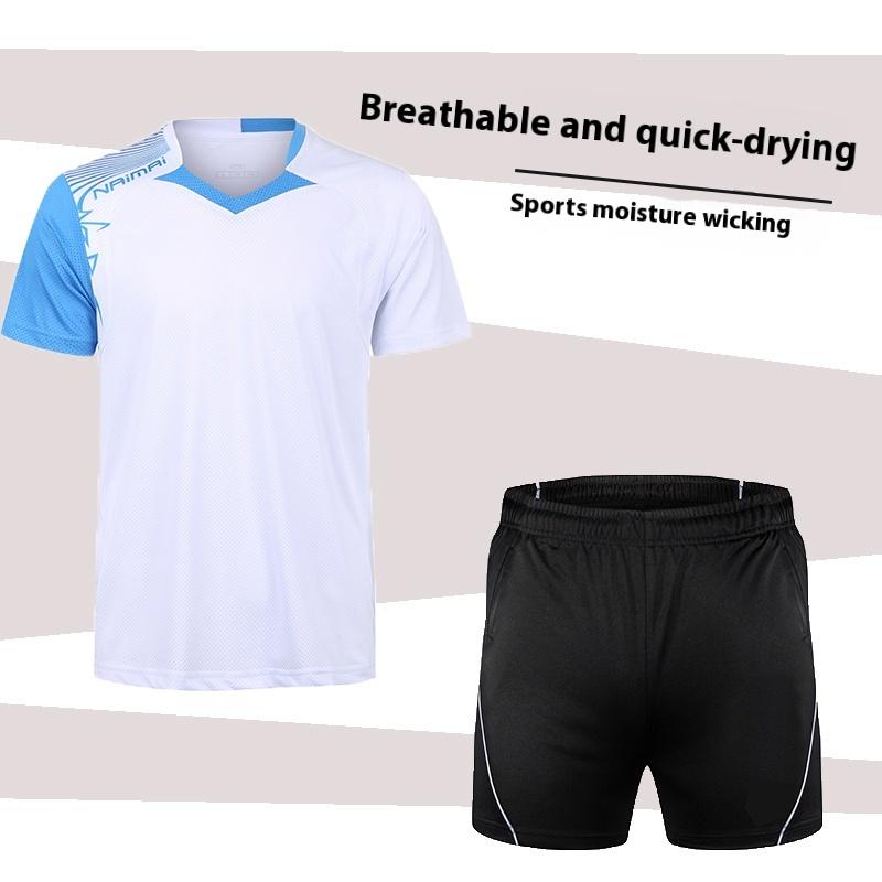 Badminton Suit Set Summer Short Sleeved Top Men's And Women's Lapel