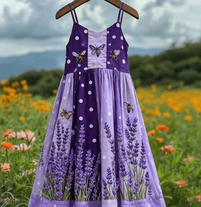 Women's Pastoral Retro Fresh Style Spaghetti Strap Loose Dress