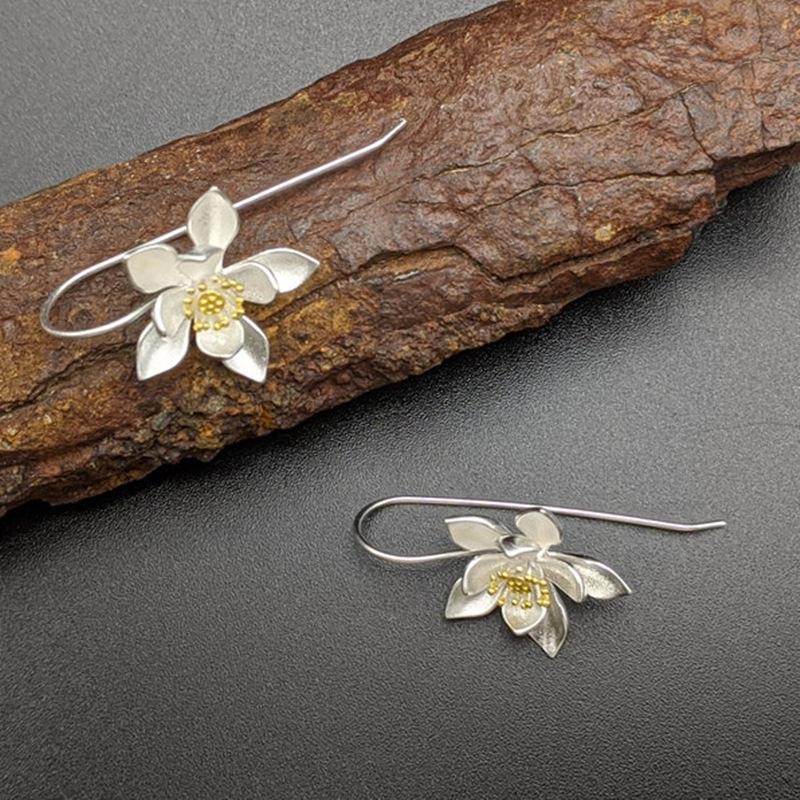 Retro Bohemian Unique Lotus Flower Earrings