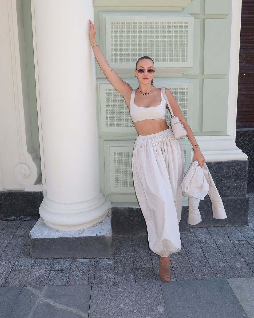 Loose Short Midriff Outfit Ankle-banded Knickerbockers Three-piece Set