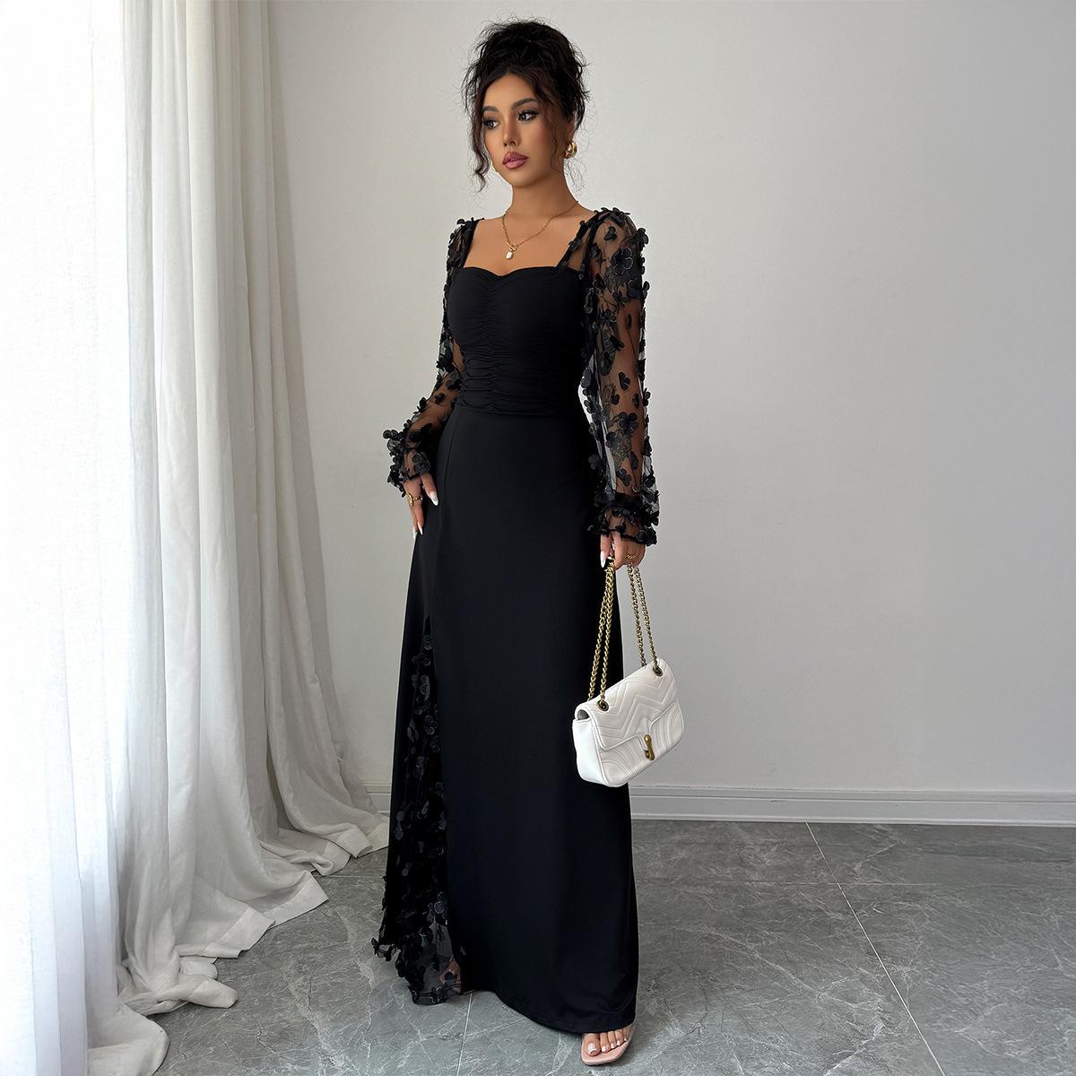 Long Sleeve Dress Dress Elegant Graceful Dress Polyester Dress