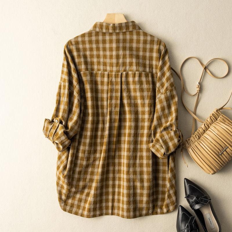 Literary Vintage Hong Kong Style Linen Shirt