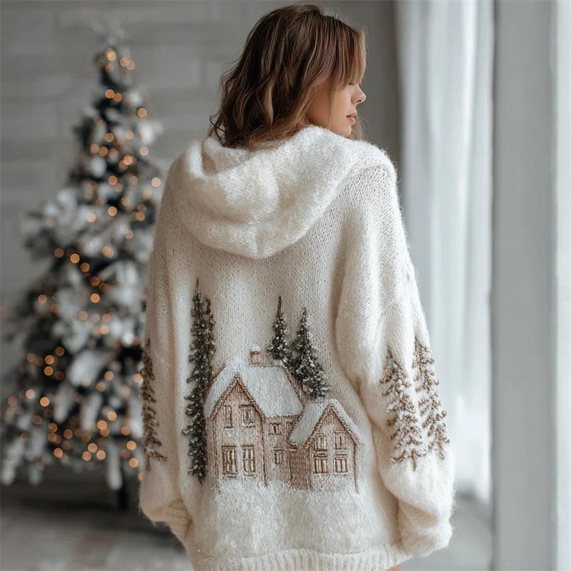 Christmas Halloween Digital Print Long Sleeve Women's Sweatshirt