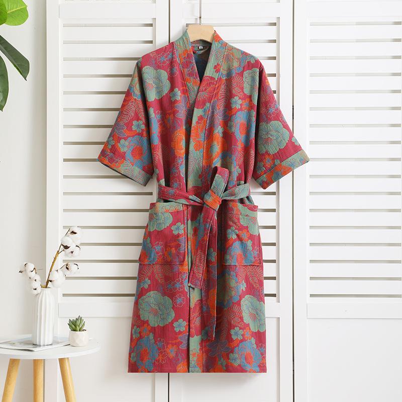 Women's Pure Cotton Double Gauze Bathrobe