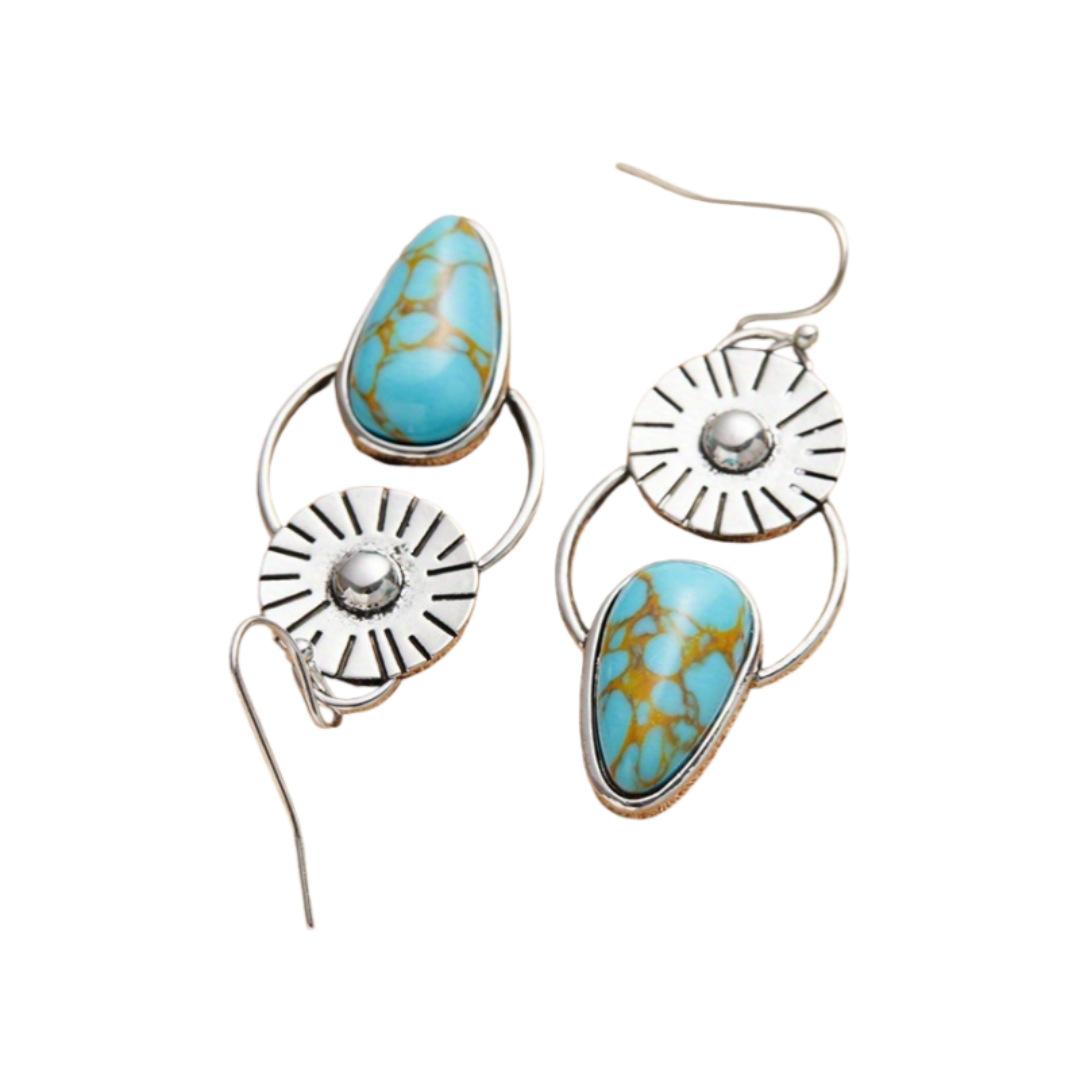 Teardrop-shaped Turquoise Earrings For Women