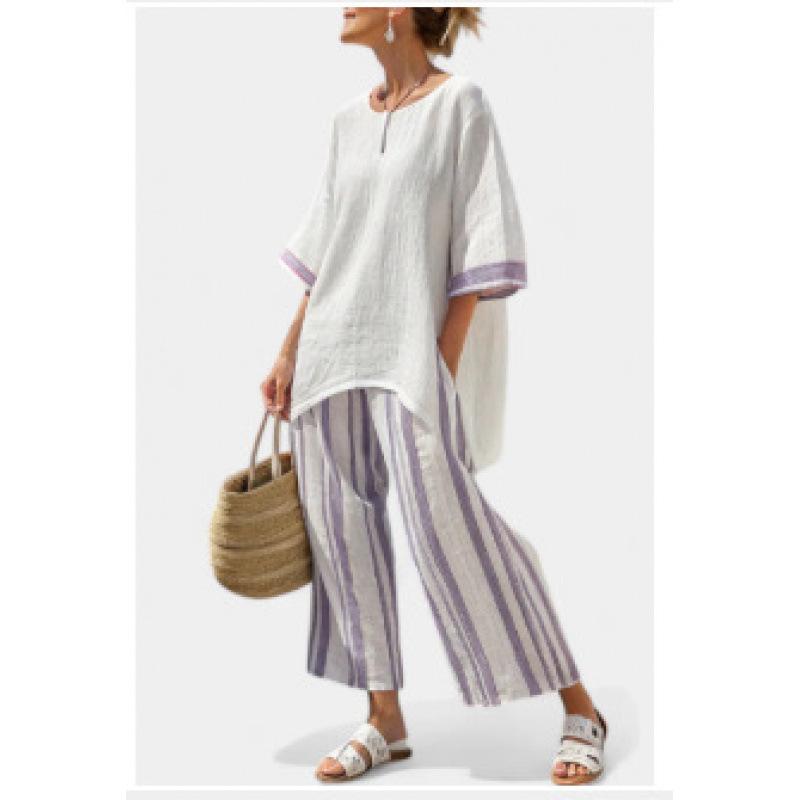 Women's Printed Short Sleeve Shirt Set