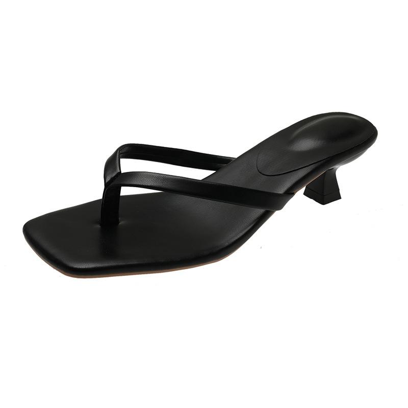 Womens Square-toe Flip-flop Beach Sandals