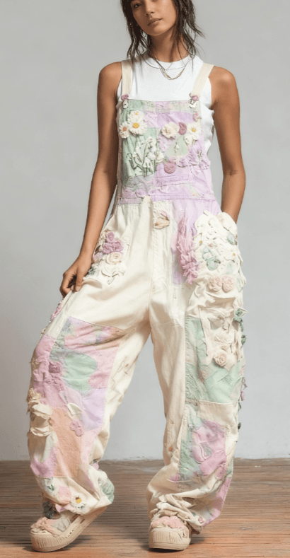 Casual Women's Bohemian Style Woven Loose Overalls