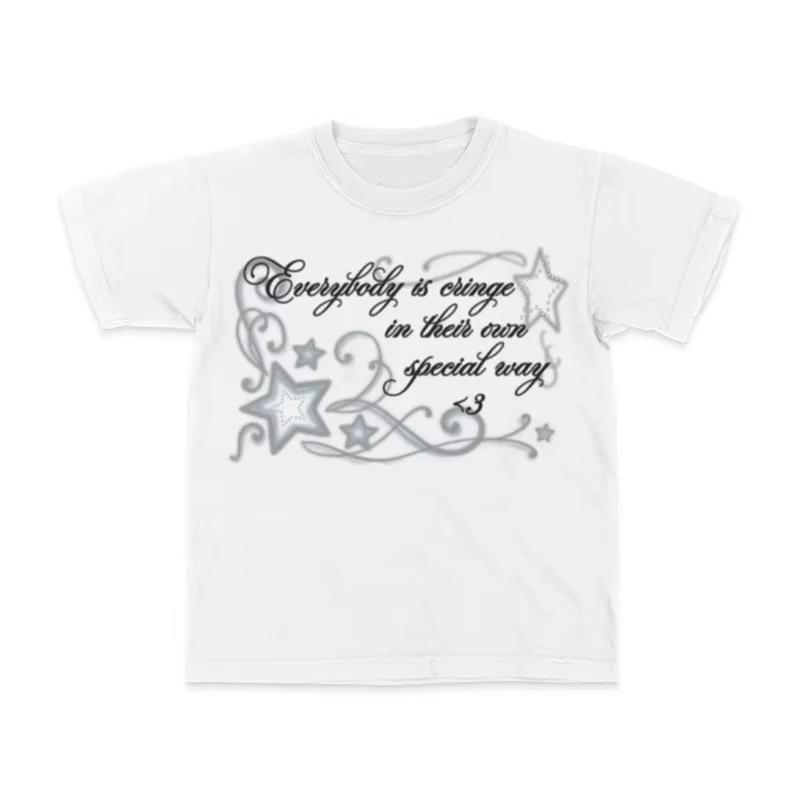 Womens Arrival Crew-Neck T-Shirt With Letter Print