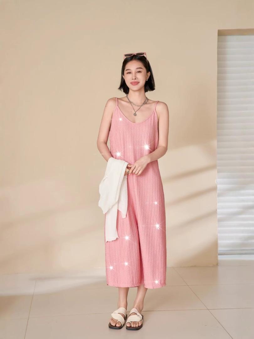 Design Sequin Pleated Temperament Camisole Dress