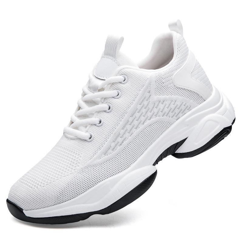 Lace-up Flyknit Mesh Height-increasing Casual Sports Shoes