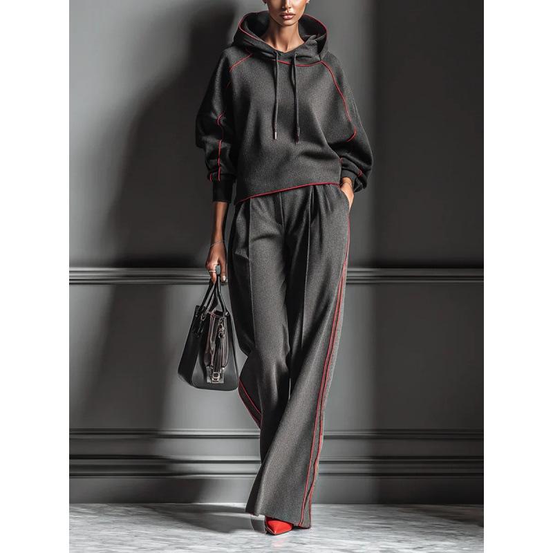 Loose-fitting Casual Long-sleeve Hoodie With Matching Casual Pants