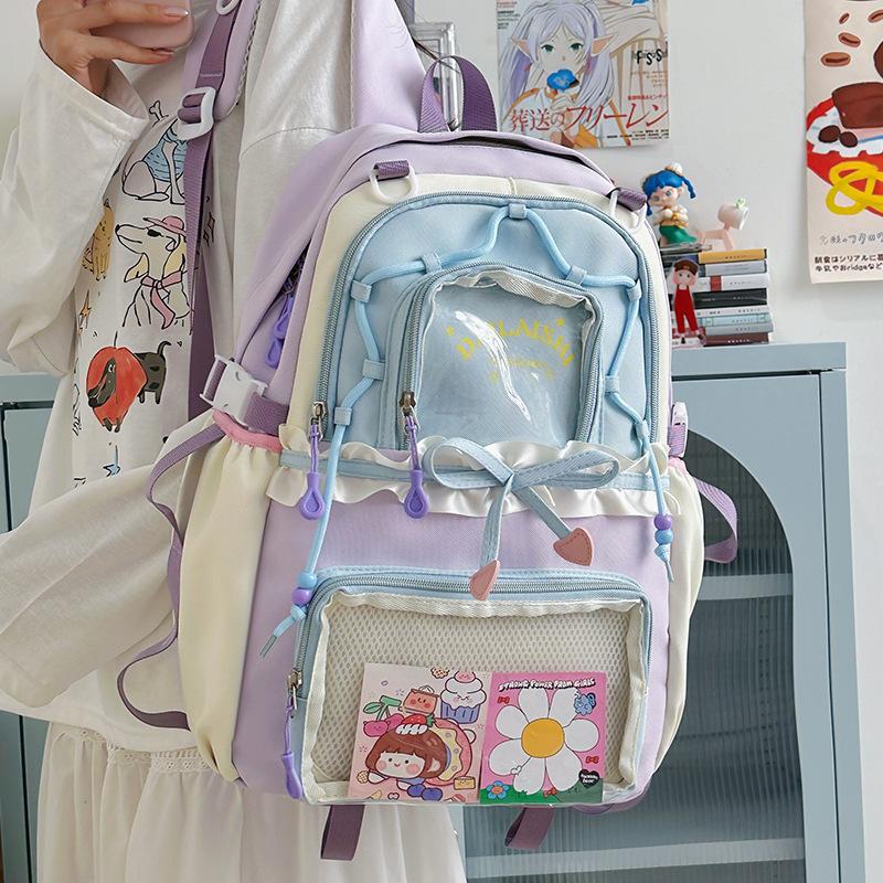 Cute Bow-Knot Middle School Student Large-Capacity Backpack