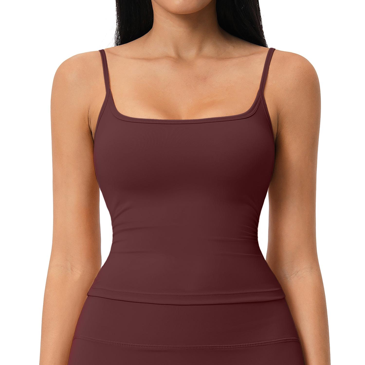 Womens Tight-fitting Padded Quick-drying Sports Top