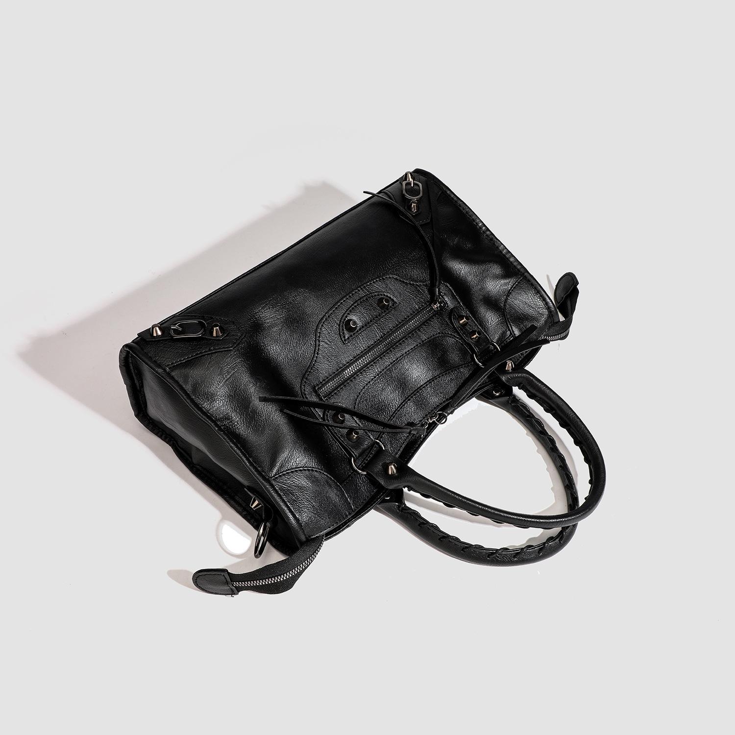 Niche-designed French-style Studded Biker Bag