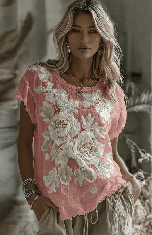 Women's Bohemian Retro Floral T-Shirt