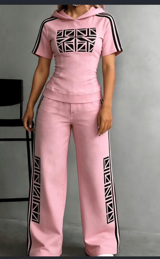 American-style Trendy Striped Suit Set