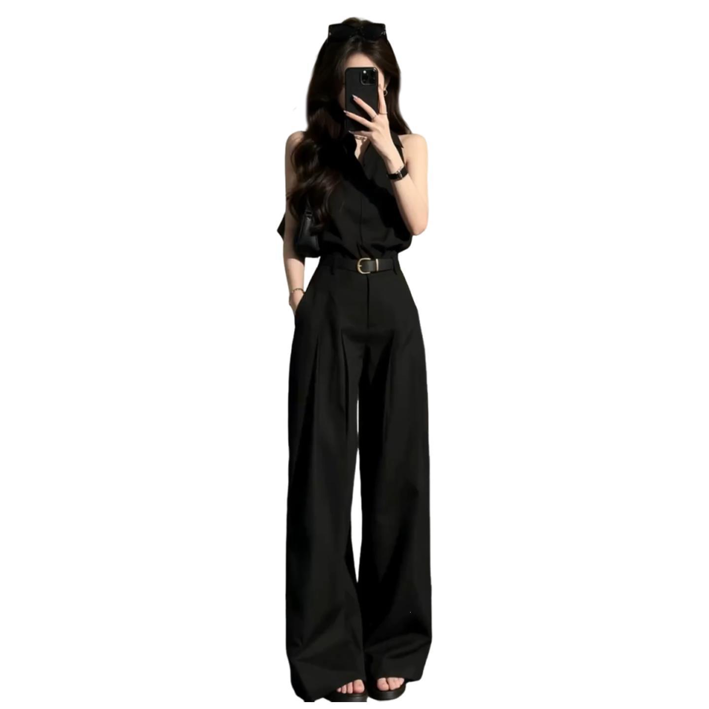 Sleeveless Shirt And Pants Set For Women