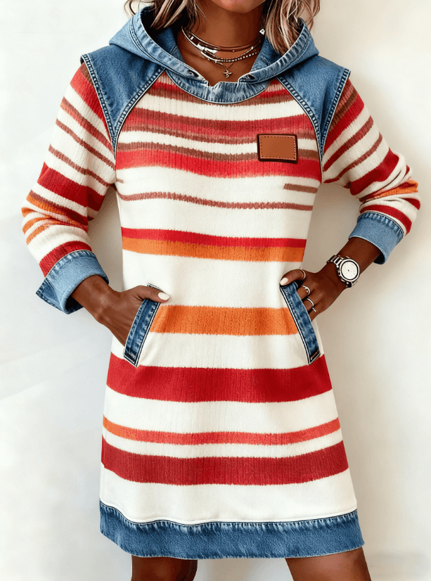 Women's Casual Hooded Loose Short Dress