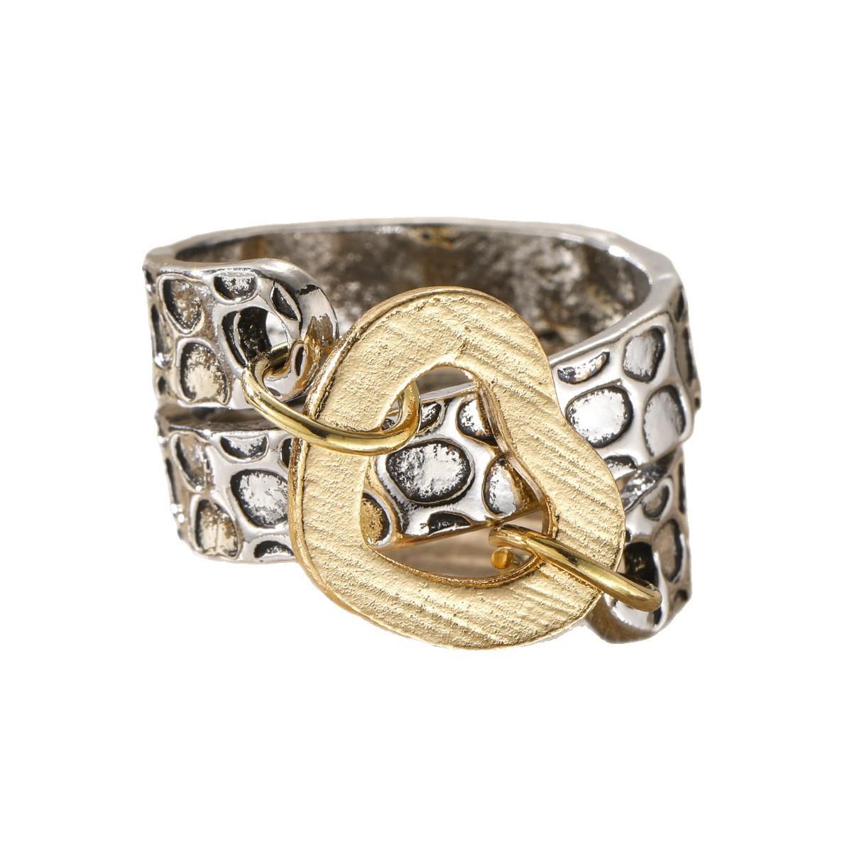 Womens Casual Retro Wide-Brim Ring