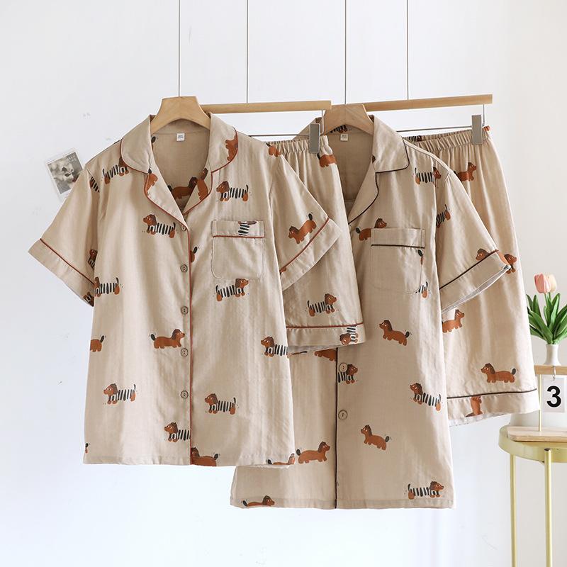 Womens Casual Cartoon-Print Loungewear Set
