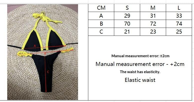 Two-piece Thin-strap Halter Multicolor Sexy Bikini Swimsuit