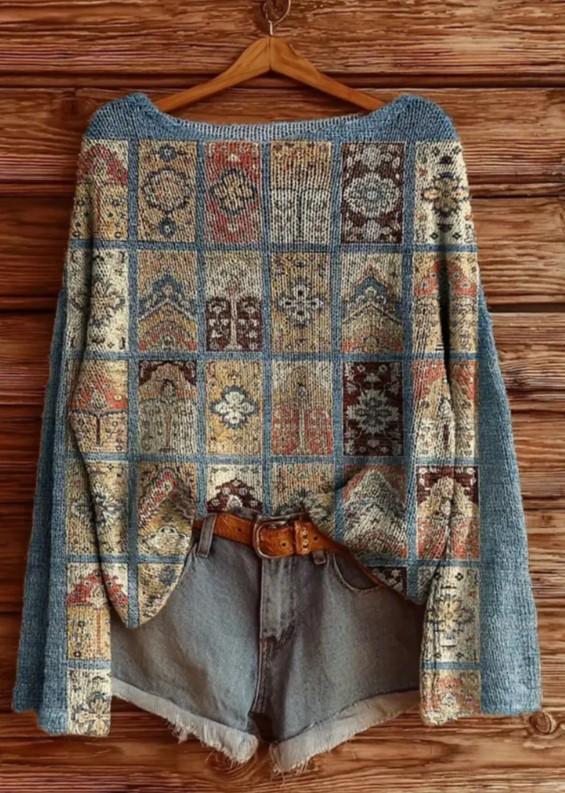 Women's Printed Knitted Sweater