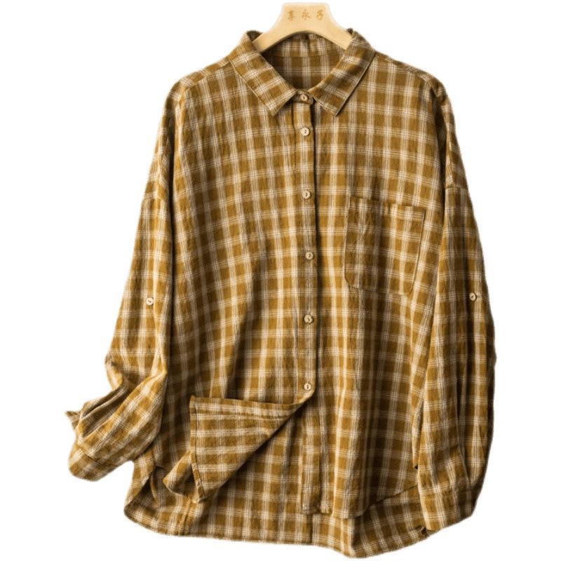Literary Vintage Hong Kong Style Linen Shirt