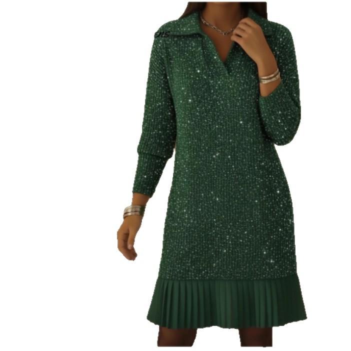 Autumn Casual Long-sleeved POLO Collar Dress