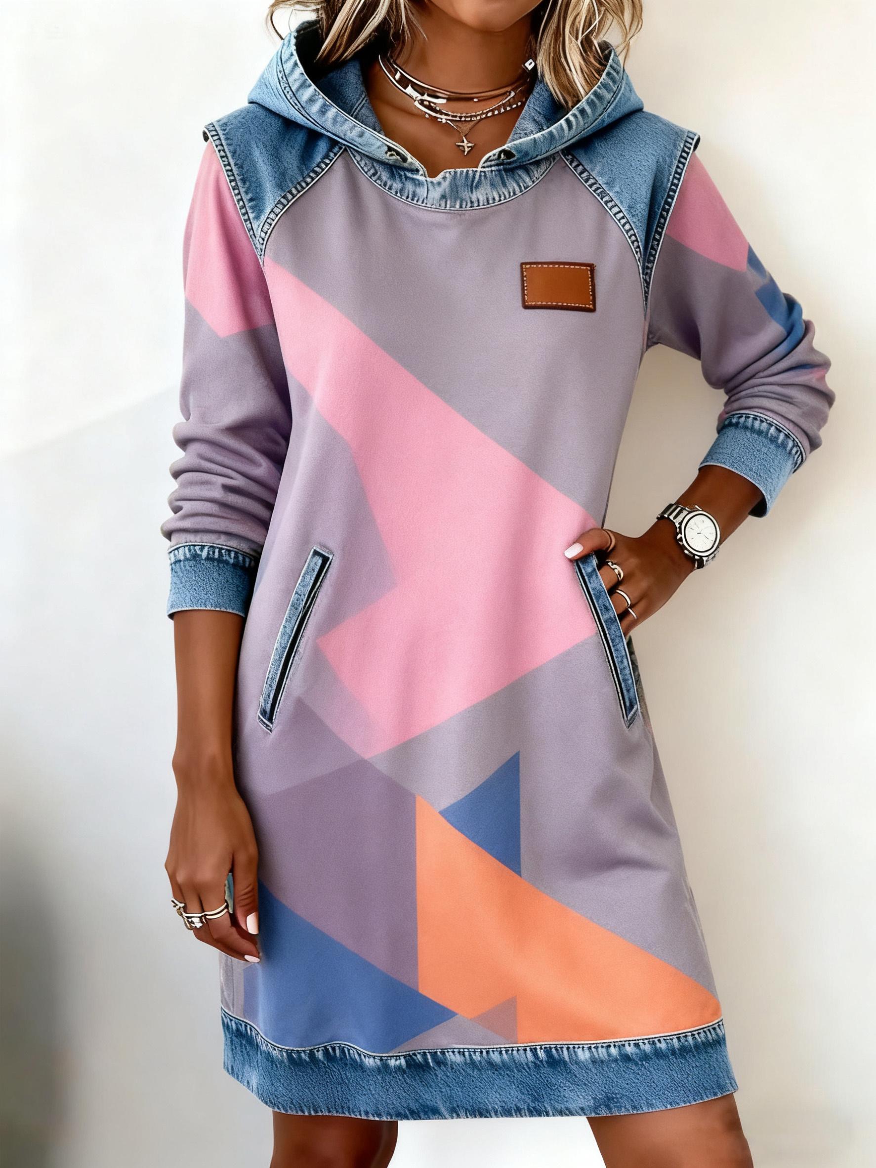 Women's Casual Hooded Loose Short Dress