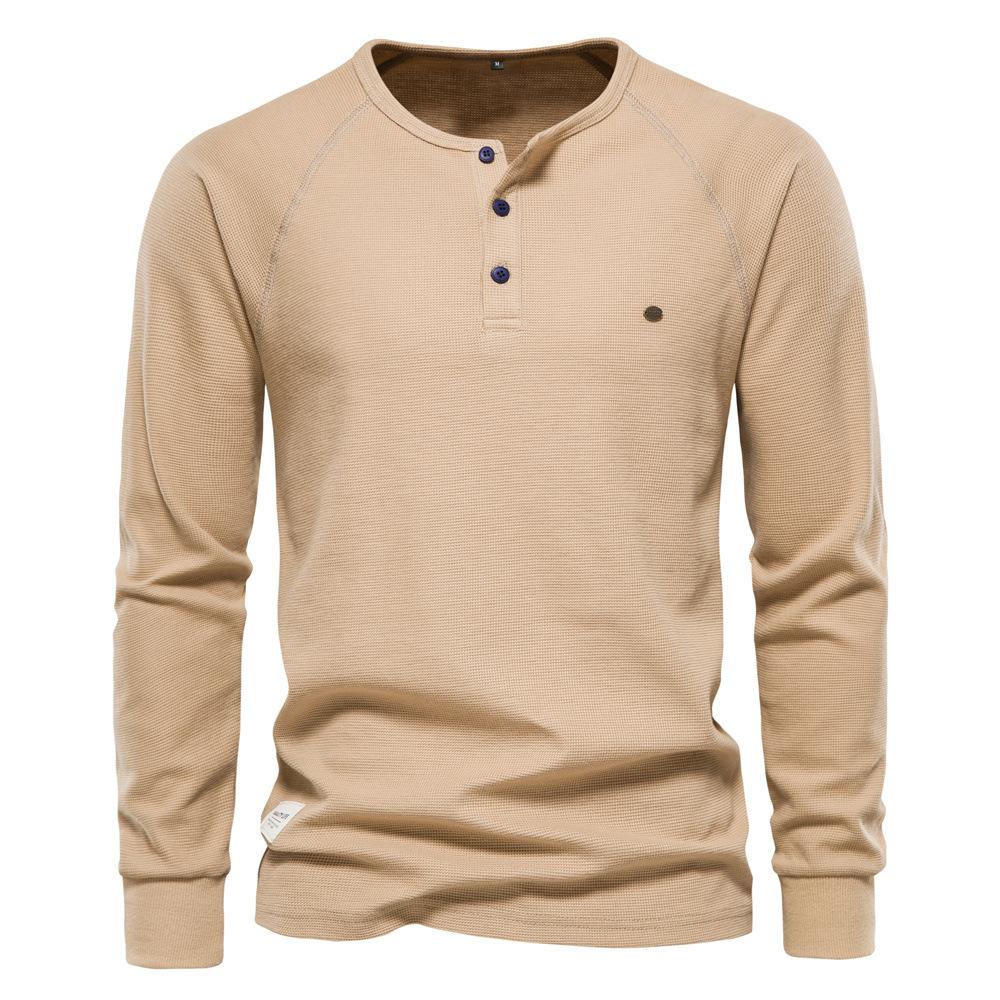 Mens Stylish Casual Long-sleeve Henley Base Layer