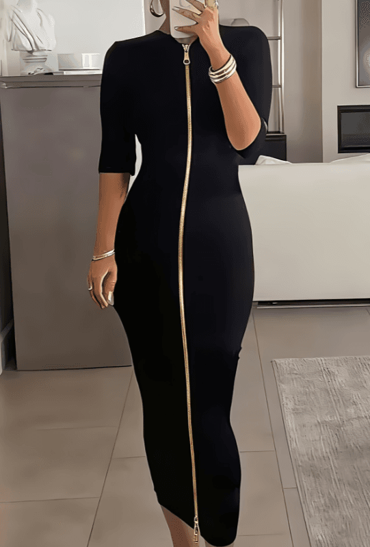 Urban Chic Zipper Slim-fit Dress For Women