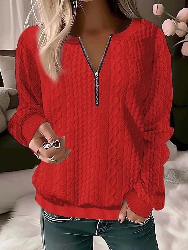 European And American Zipper Sweater Women's Coat Cardigan