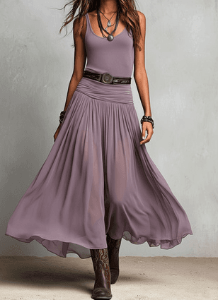 Bohemian Sleeveless Chiffon Maxi Dress