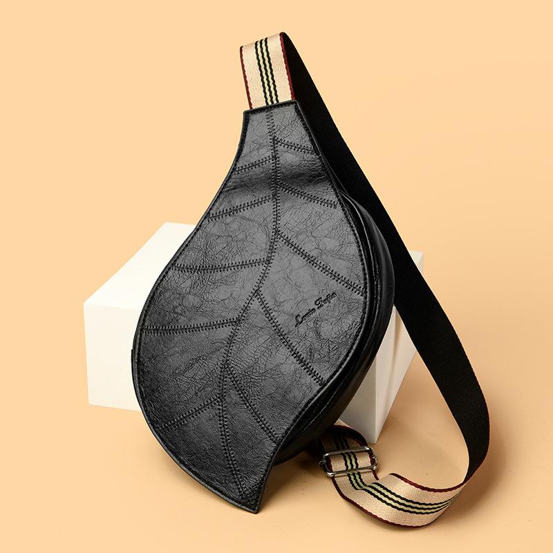Retro-style Leaf-shaped Womens Waist Bag With An Adjustable Wide Strap Versatile For Any Outfit