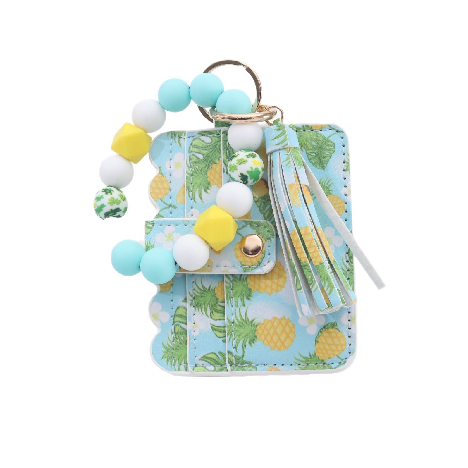 Beaded Bracelet Keychain Wallet Fruit