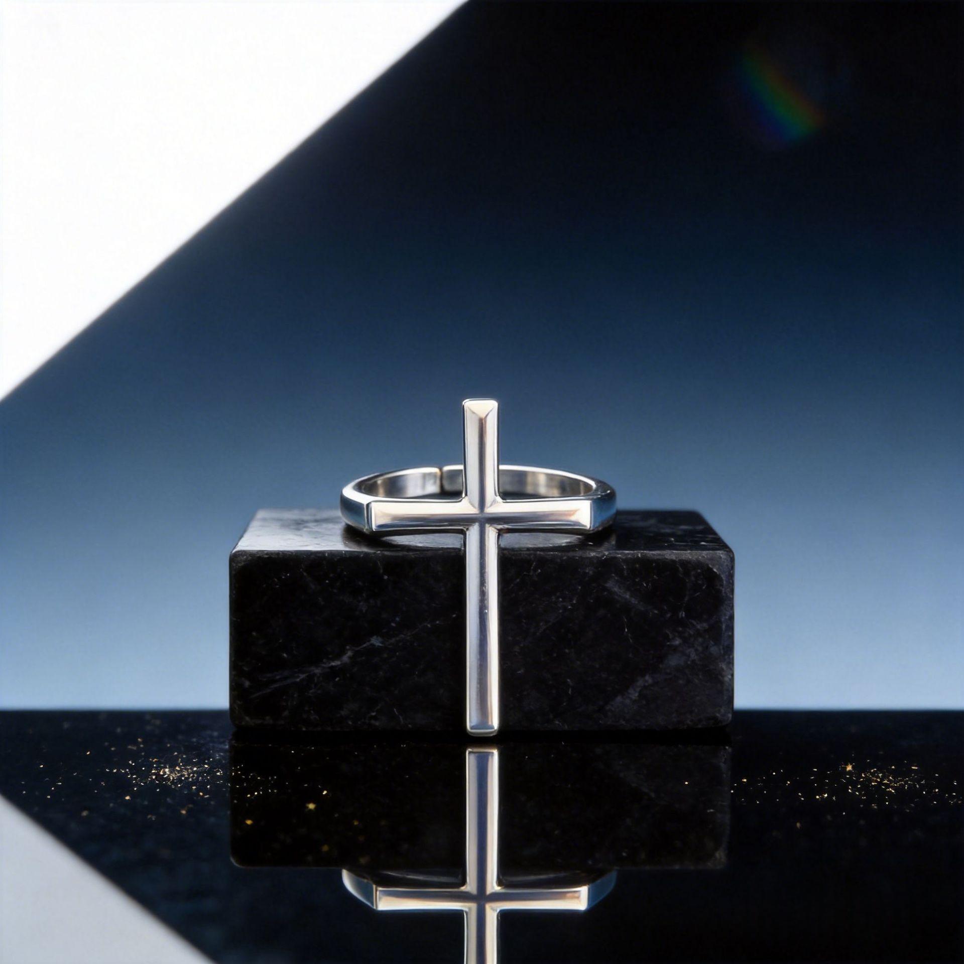 New-style Cross Mens Niche Minimalist Ring