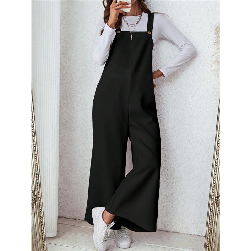 Pocketed Loose Jumpsuit Trousers Womens