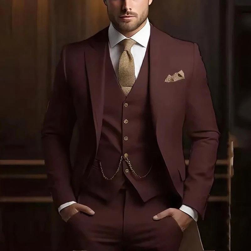 Mens Sophisticated Gentlemans Three-piece Suit