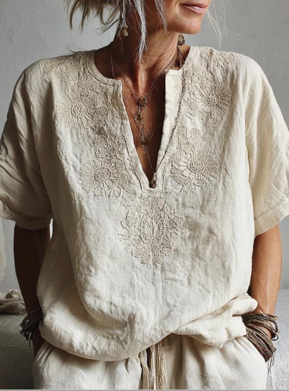 Elegant New Style Jacquard Off-shoulder Short-sleeved Top For Women