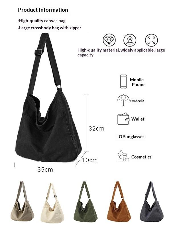 Retro Garden-style Dumpling Bag Crossbody Bag Large Capacity