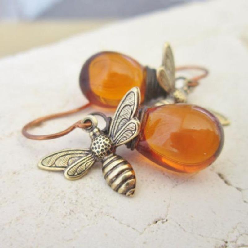 Bohemian Womens Cute Animal Honeybee Stud Earrings