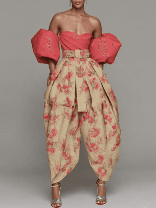 Off-shoulder Puff Sleeve Vest