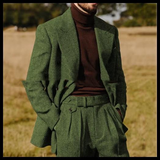 New Mens Suit Set Two-piece With A Collar