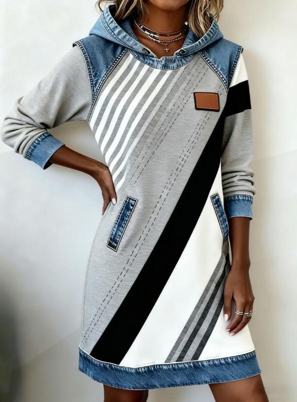 Women's Casual Hooded Loose Short Dress