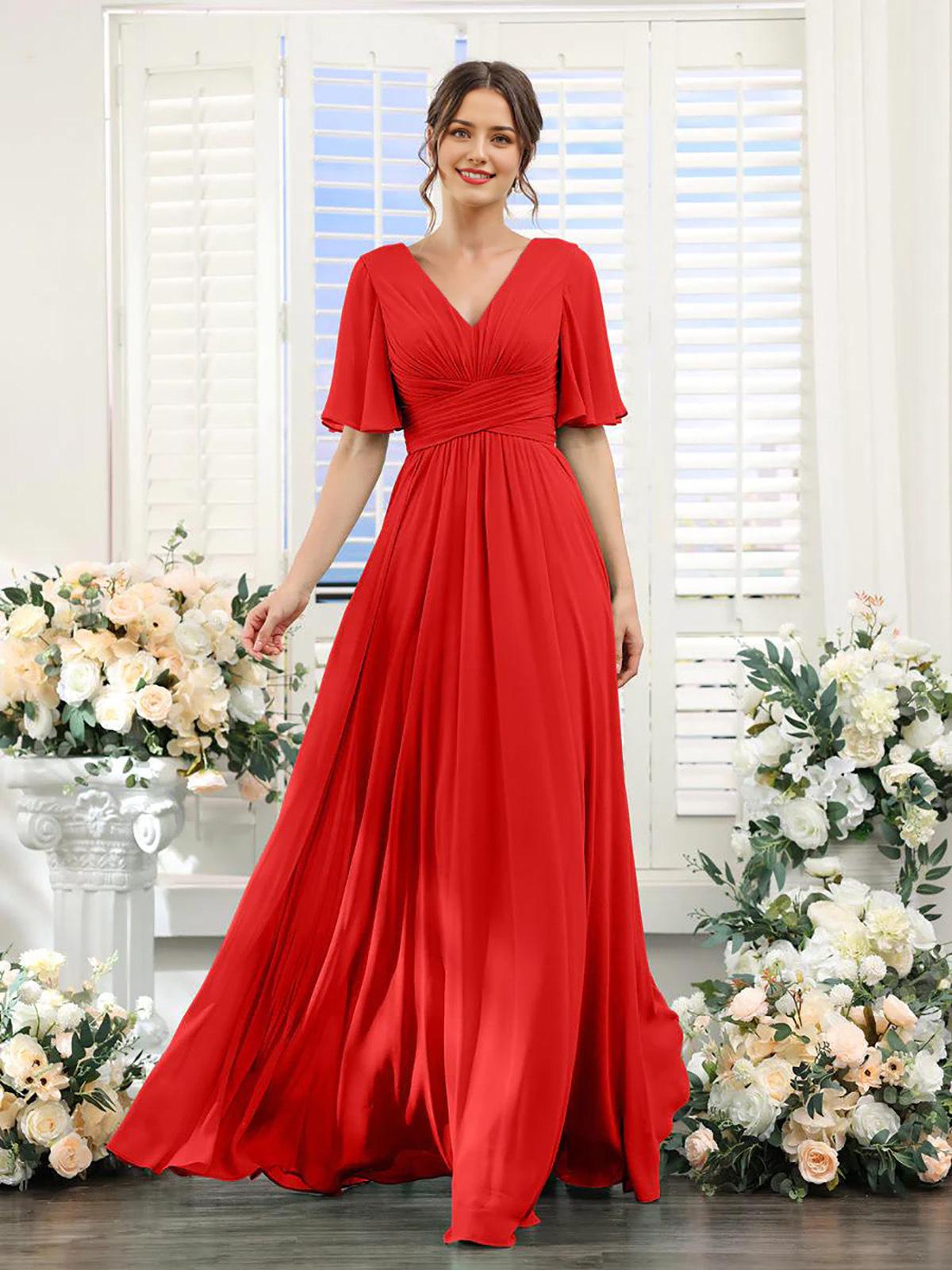 Split Mixed Satin Banquet Evening Long Dress