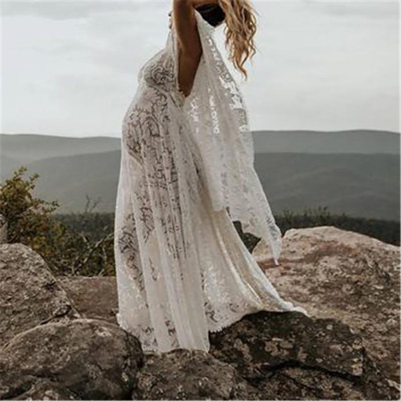 Pregnant Women's Fluffy Wide Hem Lace Dress